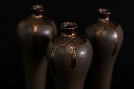 Set of 3 Black Vases