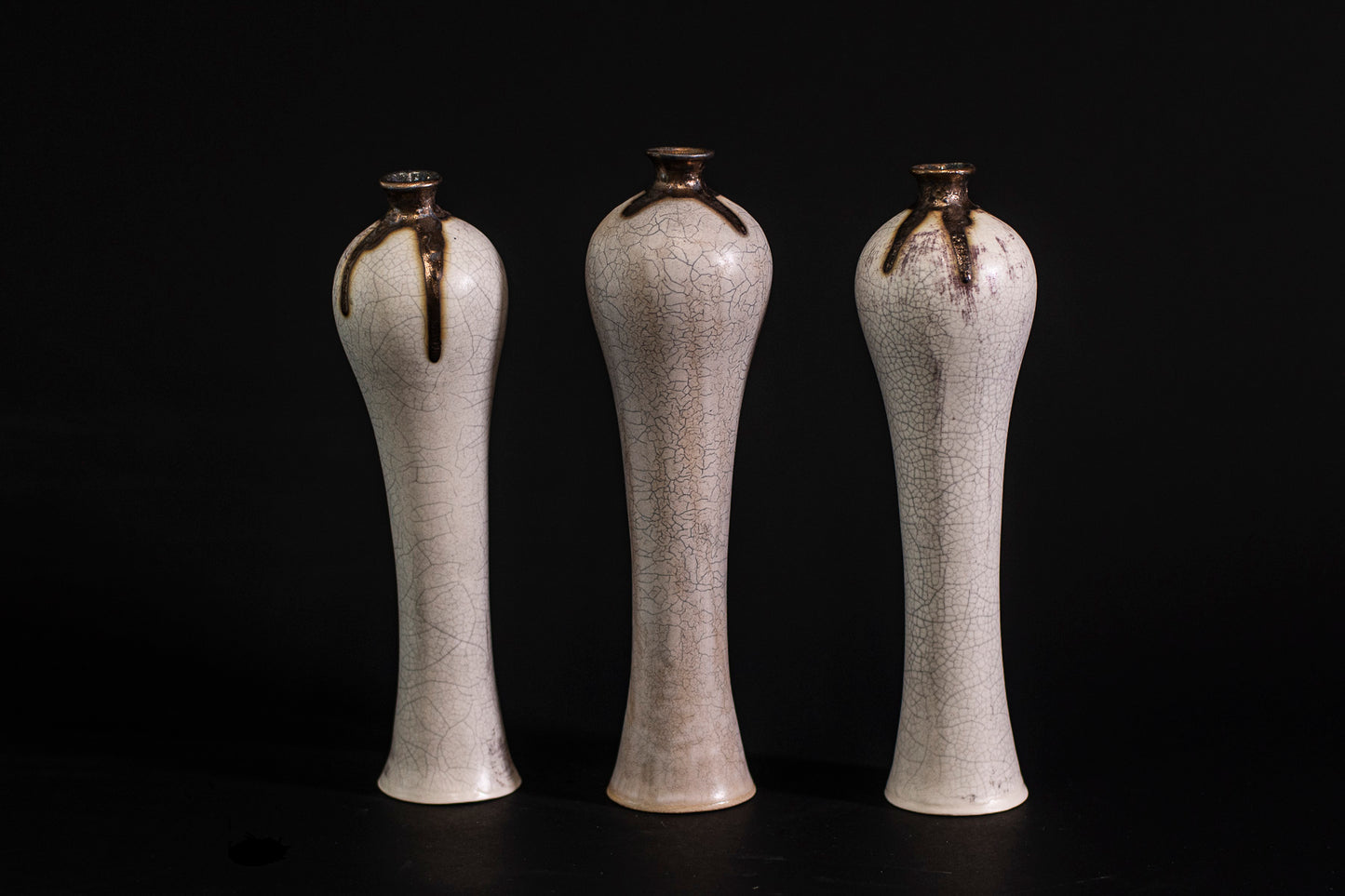 Set of 3 White Vases