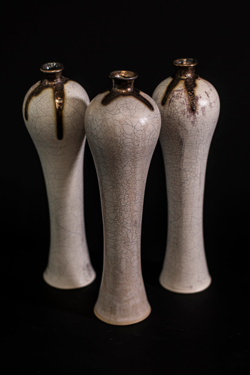 Set of 3 White Vases